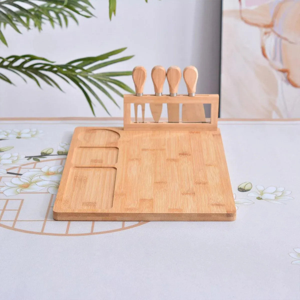 Bamboo Chopping Board Cheese Board Set with Knife Kitchen Charcuterie Serving V528-TRAY-199965