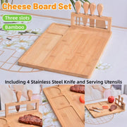 Bamboo Chopping Board Cheese Board Set with Knife Kitchen Charcuterie Serving V528-TRAY-199965