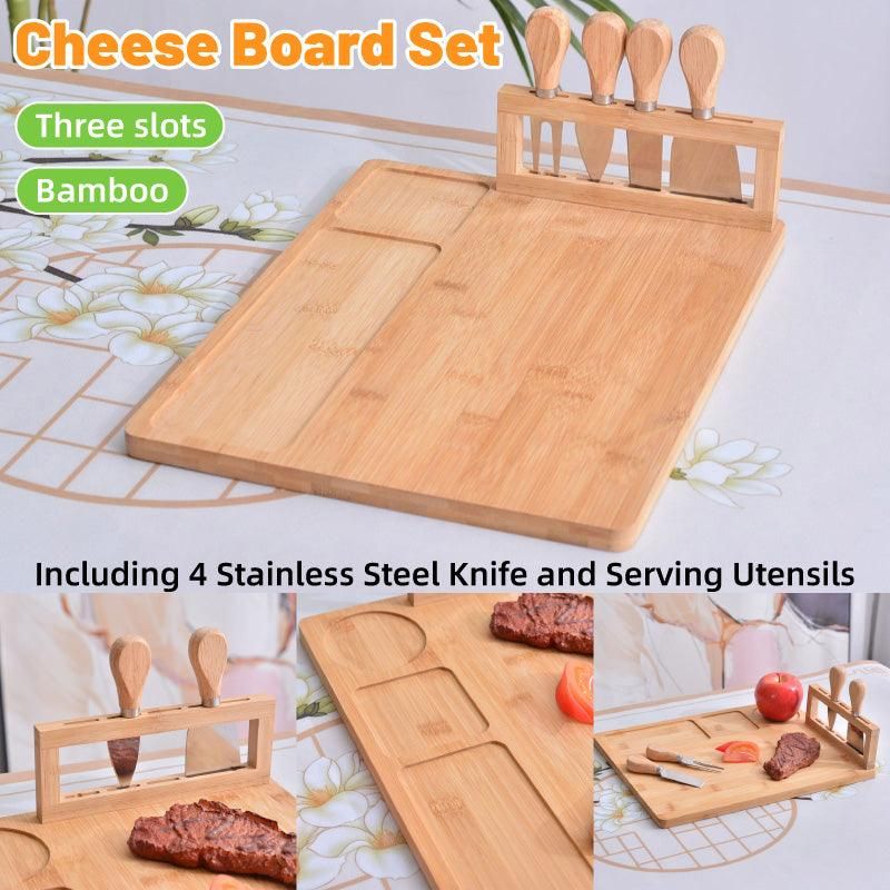 Bamboo Chopping Board Cheese Board Set with Knife Kitchen Charcuterie Serving V528-TRAY-199965