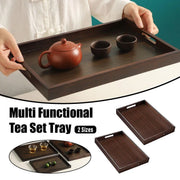 Bamboo Tea Tray Rectangular Tea Table Walnut Colour Fruit Bread Serving Plate - 28-20cm V528-TRAY-28-20CM-683120