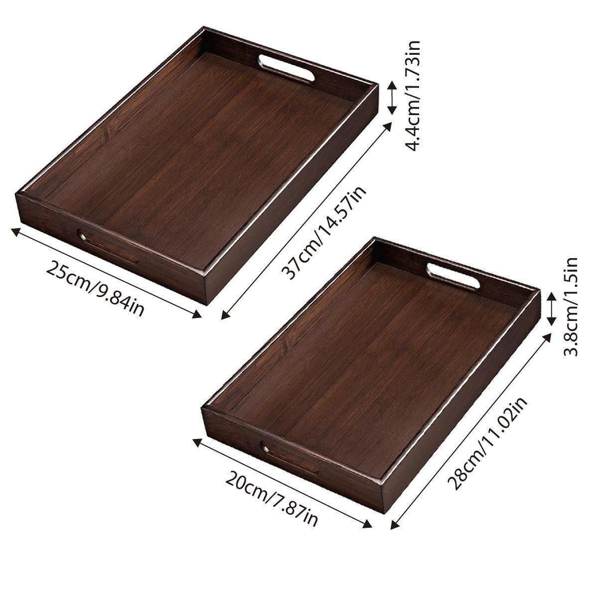 Bamboo Tea Tray Rectangular Tea Table Walnut Colour Fruit Bread Serving Plate - 28-20cm V528-TRAY-28-20CM-683120
