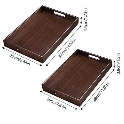 Bamboo Tea Tray Rectangular Tea Table Walnut Colour Fruit Bread Serving Plate - 28-20cm V528-TRAY-28-20CM-683120