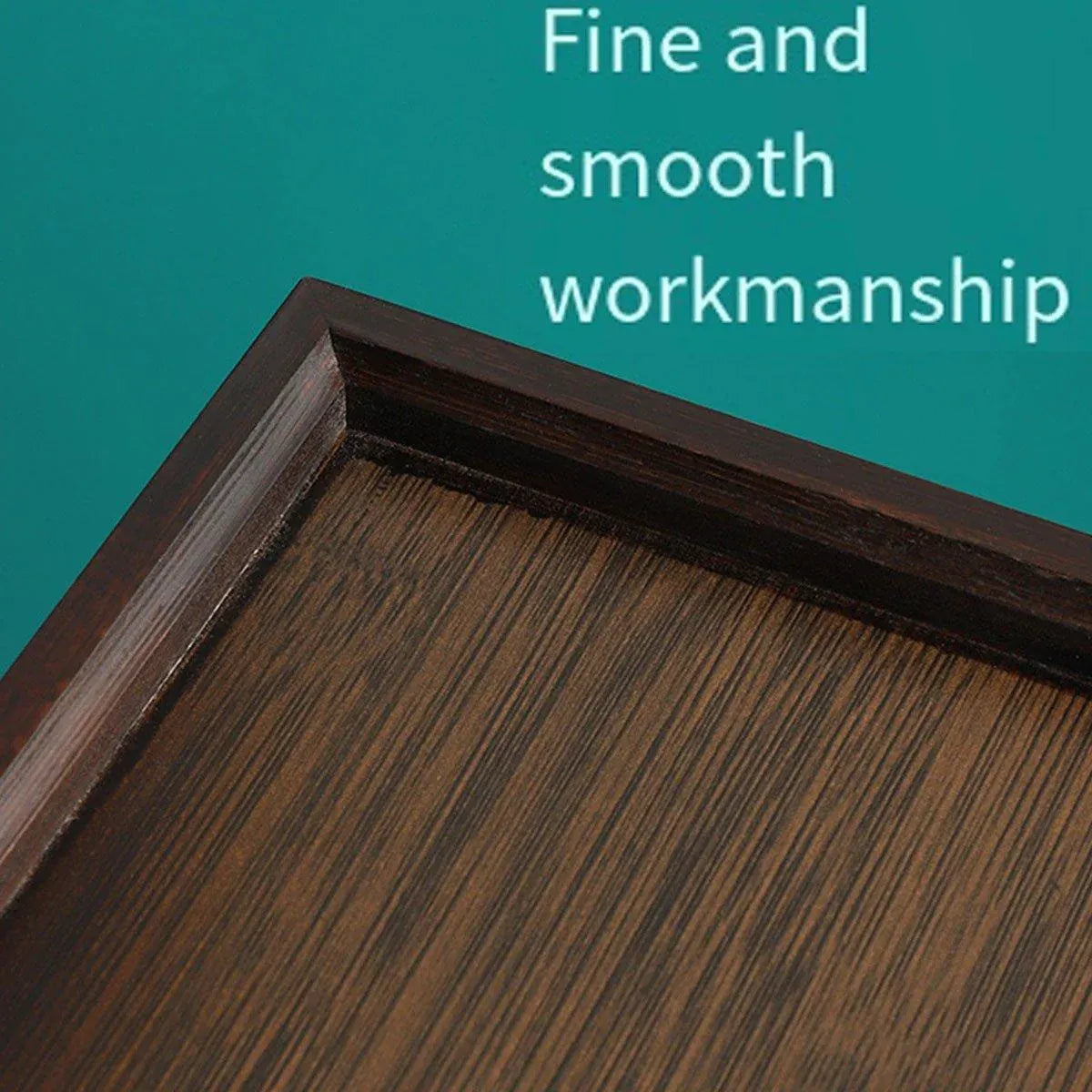 Bamboo Tea Tray Rectangular Tea Table Walnut Colour Fruit Bread Serving Plate - 28-20cm V528-TRAY-28-20CM-683120
