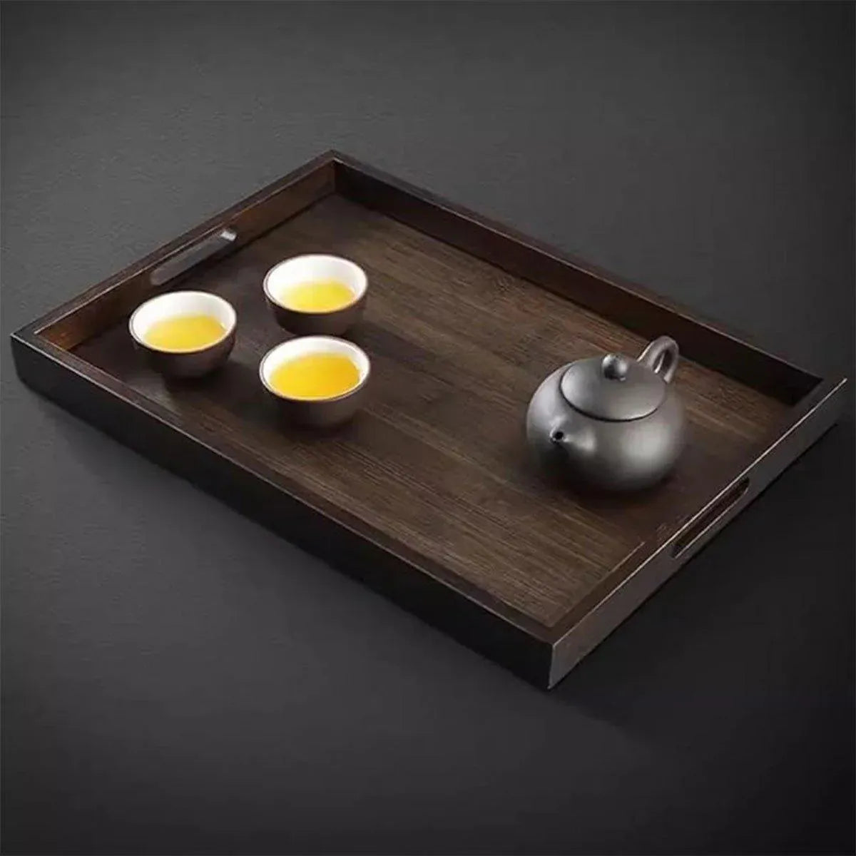 Bamboo Tea Tray Rectangular Tea Table Walnut Colour Fruit Bread Serving Plate - 28-20cm V528-TRAY-28-20CM-683120