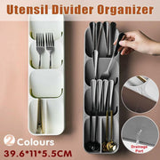 Kitchen Drawer Utensil Cutlery Tray Organizer Insert Spoon Fork Knife Divider Storage - White V528-TRAYBO-WHITE-41060