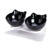 Double Cat Dog Bowl Elevated Pet Feeder Stand Raised Food Water Feeding Dish - Transparency+Transparency V528-TRCOLOUR-TRANSPARENCY97188
