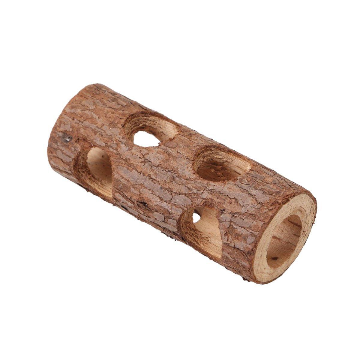 Solid Wood Hamster Pipe Rabbit Chew Toy Tree Cylinder Cross Border Pet Supplies V528-TREE-BARREL-20CM-675095