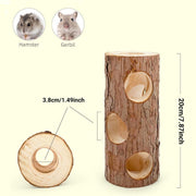 Solid Wood Hamster Pipe Rabbit Chew Toy Tree Cylinder Cross Border Pet Supplies V528-TREE-BARREL-20CM-675095