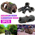 3pcs Aquarium Resin Tree Ornament Fish Tank Decoration Submerged Wood Cave V528-TREE-HOLE-3PCS-918181