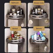 Single Tier Triangle Bathroom Shower Shelf Organizer Rack Wall Mounted Storage V528-TRIANGLE-BASKET-SINGLE-977017