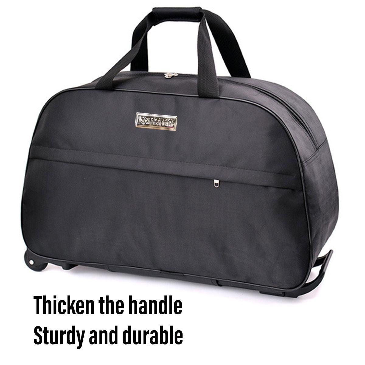 Wheeled Travel Duffle Trolley Bag Carry On Rolling Luggage Suitcase Tote Durable - Brown-20in V528-TROLLEY-BAG--BZ-20-347730