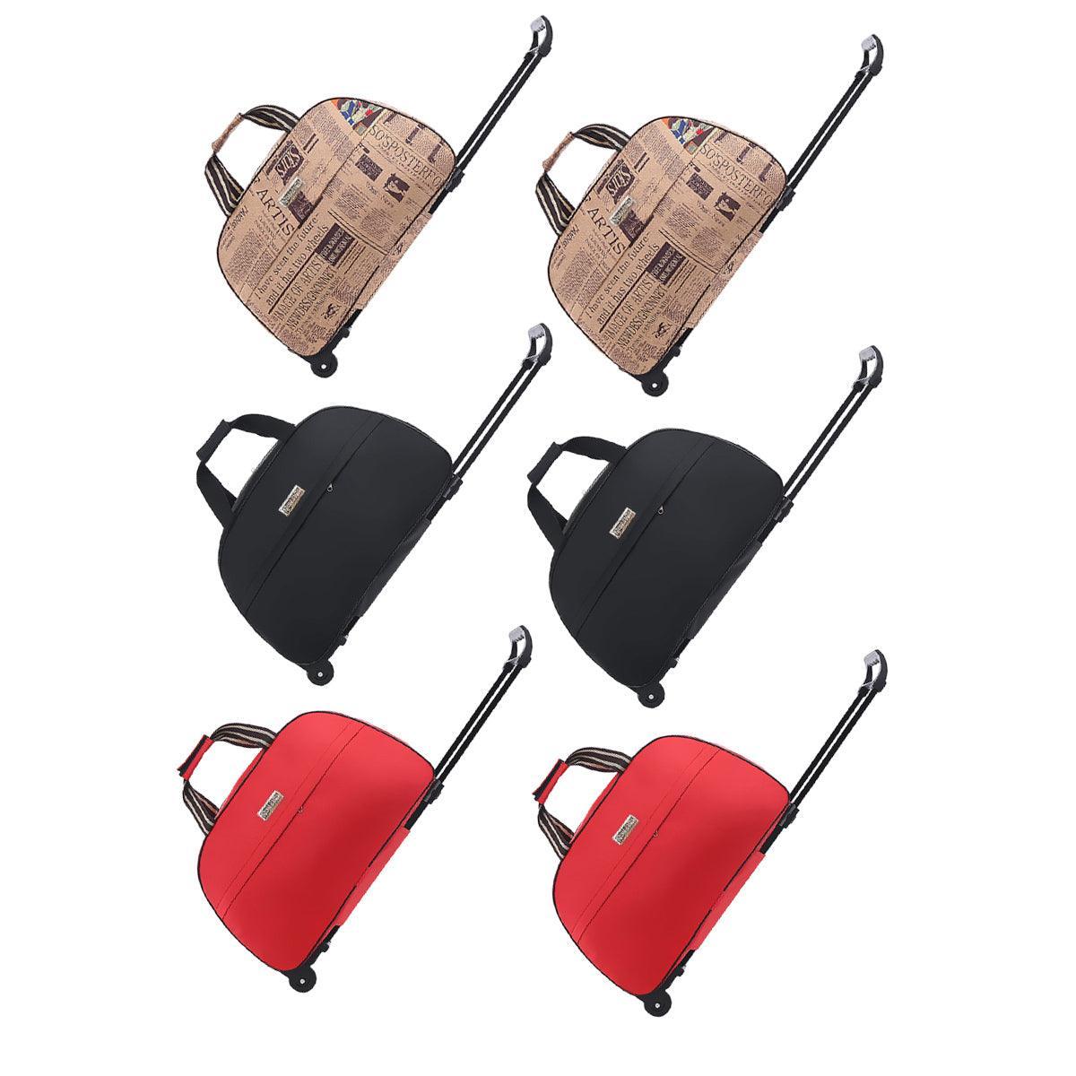 Wheeled Travel Duffle Trolley Bag Carry On Rolling Luggage Suitcase Tote Durable - Red-24in V528-TROLLEY-BAG-RED-24-924572