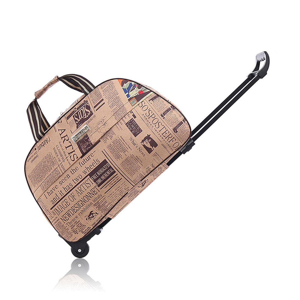 Wheeled Travel Duffle Trolley Bag Carry On Rolling Luggage Suitcase Tote Durable - Red-24in V528-TROLLEY-BAG-RED-24-924572