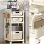 Mobile Storage Trolley Rolling Utility Cart Heavy Duty Organizer with Wheels V528-TROLLEY-BEIGE-205340