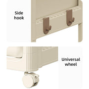 Mobile Storage Trolley Rolling Utility Cart Heavy Duty Organizer with Wheels V528-TROLLEY-BEIGE-205340