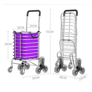 Folding Vegetable Basket Trolley Small Trailer Grocery Shopping Pulling Cart V528-TROLLEY-PURPLE-8-881454
