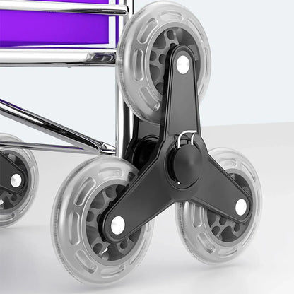 Folding Vegetable Basket Trolley Small Trailer Grocery Shopping Pulling Cart V528-TROLLEY-PURPLE-8-881454