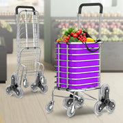 Folding Vegetable Basket Trolley Small Trailer Grocery Shopping Pulling Cart V528-TROLLEY-PURPLE-8-881454
