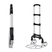 Folding Hand Trolley Cart Heavy Duty Utility Truck Portable Pull Wagon Trailer V528-TROLLEY-SJ-BLACK-ALUMI-948152