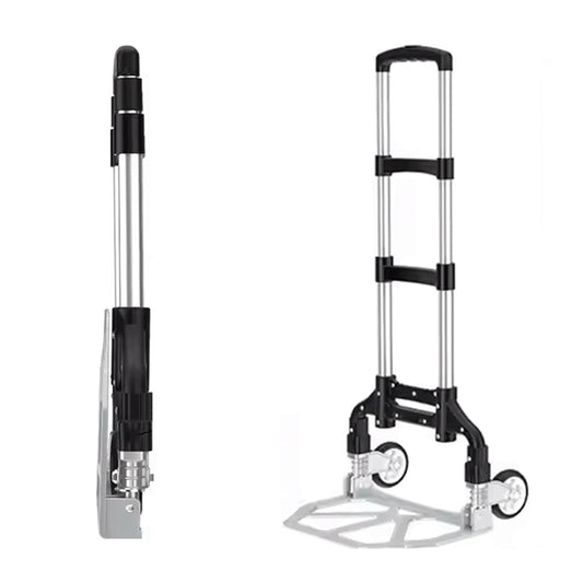 Folding Hand Trolley Cart Heavy Duty Utility Truck Portable Pull Wagon Trailer V528-TROLLEY-SJ-BLACK-ALUMI-948152