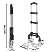 Folding Hand Trolley Cart Heavy Duty Utility Truck Portable Pull Wagon Trailer V528-TROLLEY-SJ-BLACK-ALUMI-948152