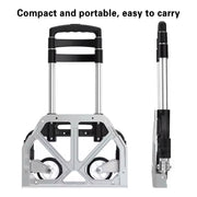 Folding Hand Trolley Cart Heavy Duty Utility Truck Portable Pull Wagon Trailer V528-TROLLEY-SJ-BLACK-ALUMI-948152