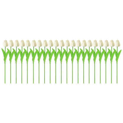20PCS Real Touch Artificial Tulip Bouquet Fake Flowers for Home Wedding Decor - White V528-TULIP-20PCS-WHITE-126747