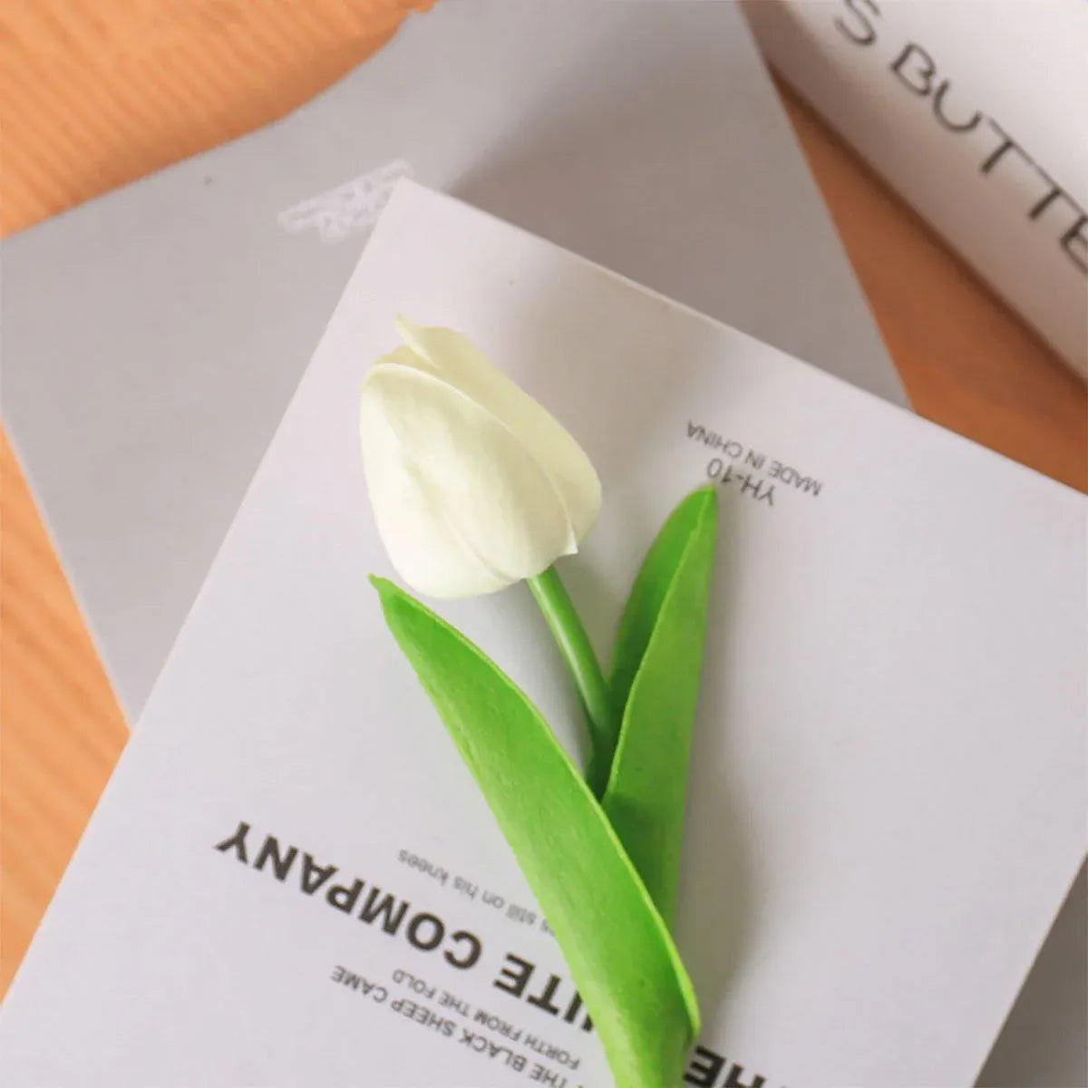 20PCS Real Touch Artificial Tulip Bouquet Fake Flowers for Home Wedding Decor - White V528-TULIP-20PCS-WHITE-126747