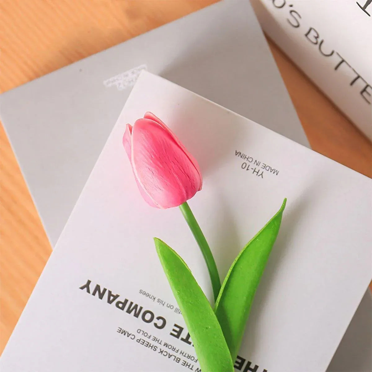 20PCS Real Touch Artificial Tulip Bouquet Fake Flowers for Home Wedding Decor - White V528-TULIP-20PCS-WHITE-126747