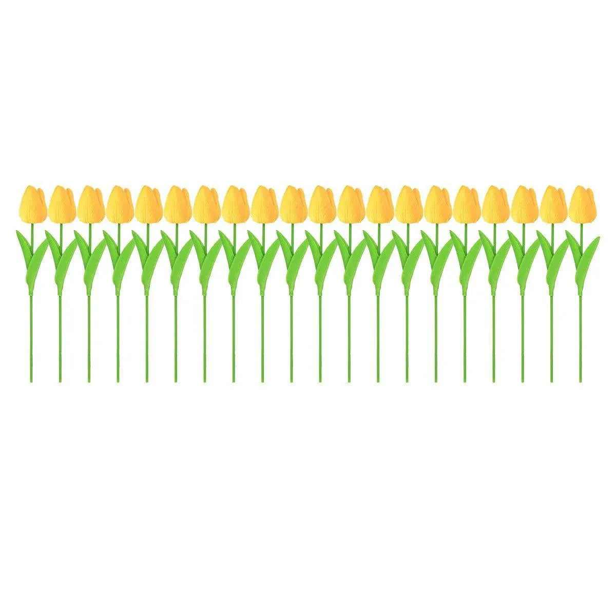 20PCS Real Touch Artificial Tulip Bouquet Fake Flowers for Home Wedding Decor - Yellow V528-TULIP-20PCS-YELLOW-419894
