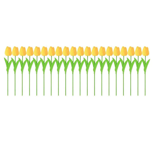 20PCS Real Touch Artificial Tulip Bouquet Fake Flowers for Home Wedding Decor - Yellow V528-TULIP-20PCS-YELLOW-419894