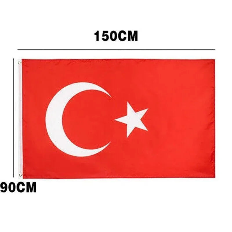 Large Turkey Turkish Flag Heavy Duty Outdoor 90 X 150 CM - 3ft x 5ft V528-TURKISHFLAG-78341