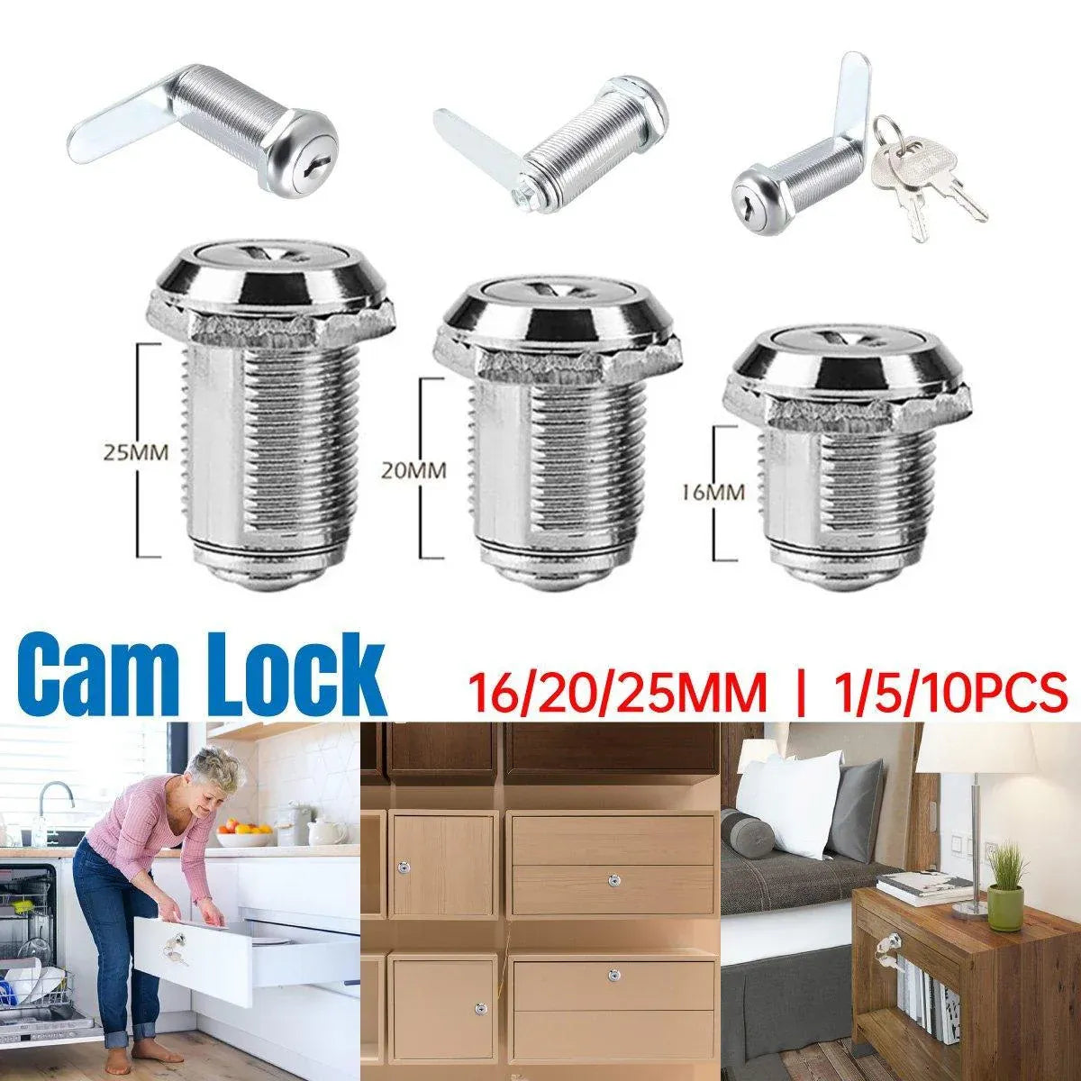 1/5/10pcs File Cabinet Drawer Milk Box Swivel Lock Small Round Security Lock - 25mm-10PCS V528-TURN-TONGUE-LOCK-10PCS-25MM-210178
