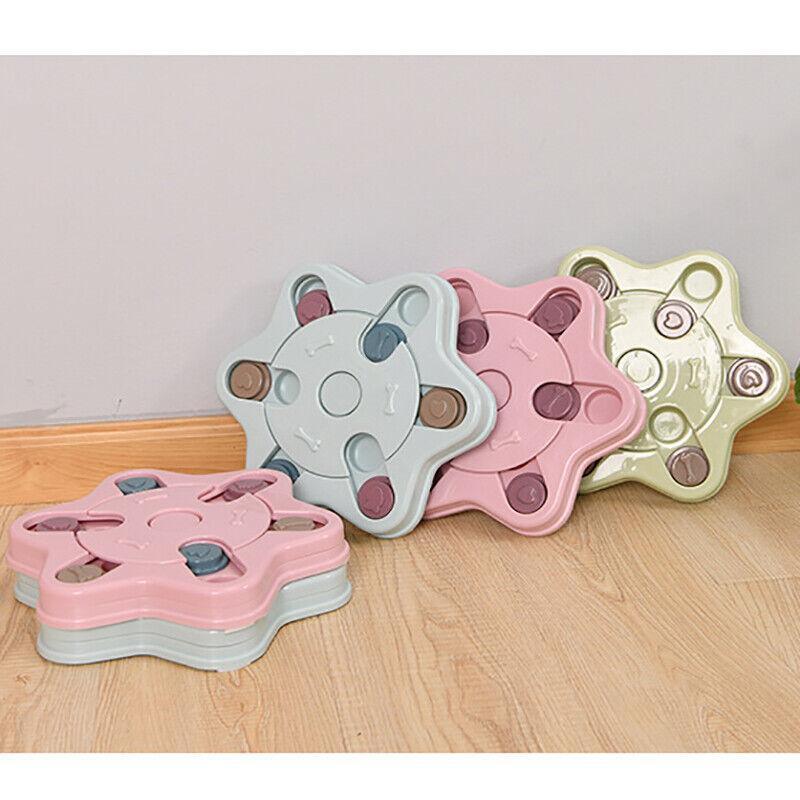 Dog Treat Dispenser Food Puzzle Toy Interactive Training Feeder Pet Supply Bowl - Claw-Blue V528-TURNTABLE-CLAW-BLUE-99095