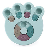 Dog Treat Dispenser Food Puzzle Toy Interactive Training Feeder Pet Supply Bowl - Claw-Blue V528-TURNTABLE-CLAW-BLUE-99095