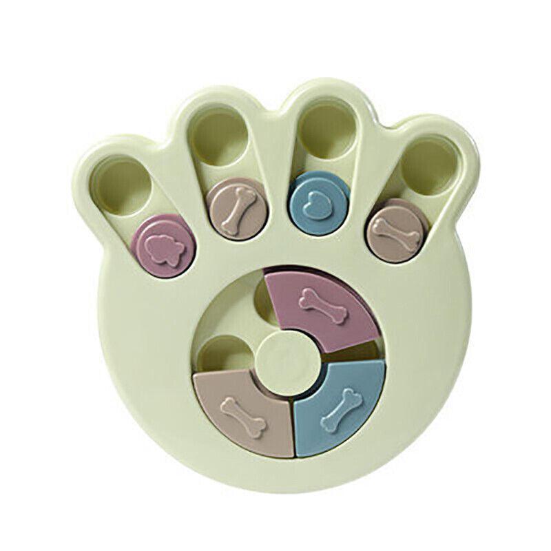 Dog Treat Dispenser Food Puzzle Toy Interactive Training Feeder Pet Supply Bowl - Claw-Blue V528-TURNTABLE-CLAW-BLUE-99095