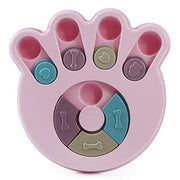 Dog Treat Dispenser Food Puzzle Toy Interactive Training Feeder Pet Supply Bowl - Claw-Pink V528-TURNTABLE-CLAW-PINK-85375