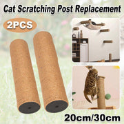 2pcs Sisal Cat Scratching Post Climbing Frame Replacement Pole for Cats Activity - 20cm V528-TWINE-POST-2PCS-20CM-684101