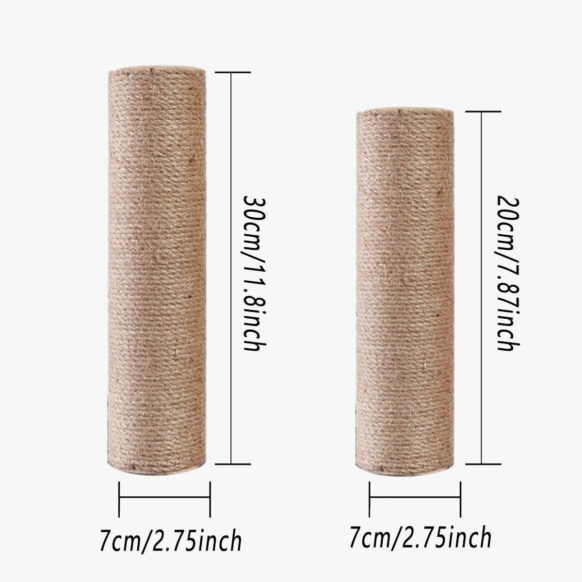 2pcs Sisal Cat Scratching Post Climbing Frame Replacement Pole for Cats Activity - 20cm V528-TWINE-POST-2PCS-20CM-684101