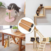 2pcs Sisal Cat Scratching Post Climbing Frame Replacement Pole for Cats Activity - 20cm V528-TWINE-POST-2PCS-20CM-684101