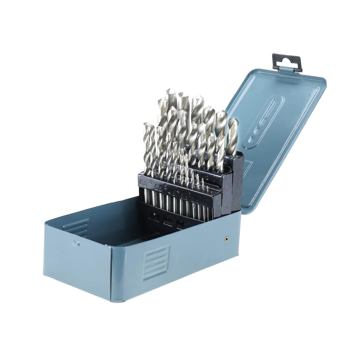 Drill Bits Set Metric Metal Twist High Speed HSS Steel Case 25pcs Coated Tool V528-TWIST-DIAMOND-393051