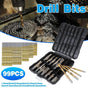 99X HSS Titanium Drill Bit Tool Set 1.5-8mm Twist Drill For Wood Metal Grooving V528-TWIST-DRILL-99PCS-389496