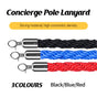 Barrier Warning Line 15M Welcome Pole Isolation Railing Guardrail Expandable - Black V528-TWIST-ROPE-BLACK-150CM-840494