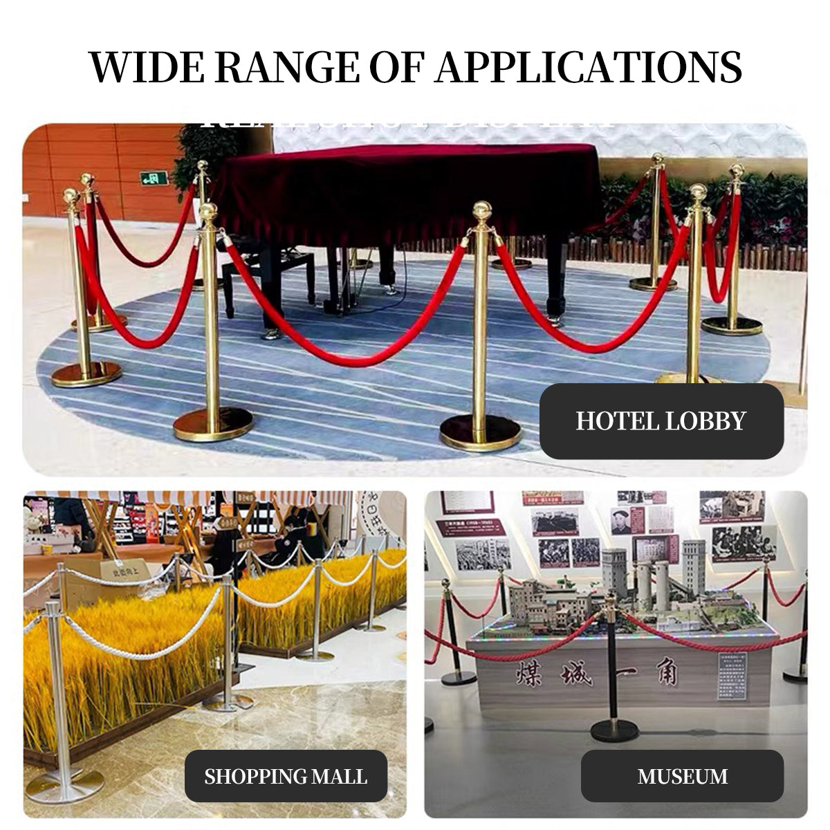 Barrier Warning Line 15M Welcome Pole Isolation Railing Guardrail Expandable - Red V528-TWIST-ROPE-RED-150CM-752166