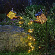 Solar Led Watering Can String Light Outdoor Garden Art Waterfall Lamp Decoration - Style A: Shower + Lamp V528-TYD-GZ-0035-690021