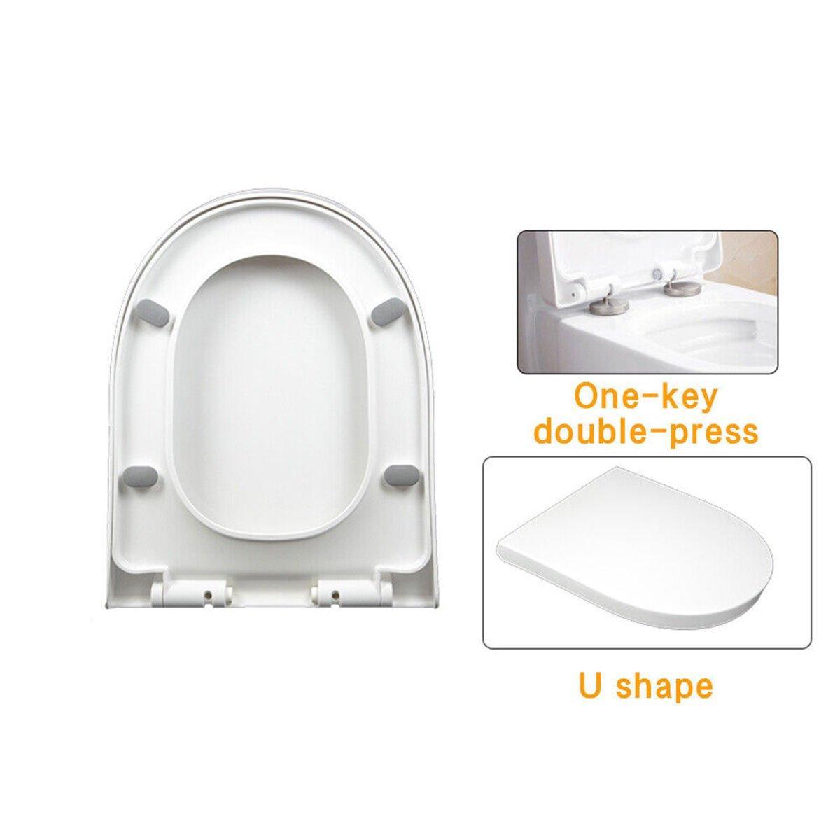Toilet Seat Cover Universal Toilet Lid Cover Replacement Bathroom Seat Cover V528-U-SHAPED-TOILET-SEAT-784435