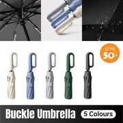 Automatic Folding UV Protection Umbrella Unisex Dual Purpose Rain Sun Umbrella - Blue V528-UMBRELLA-105CM-BLUE-546131