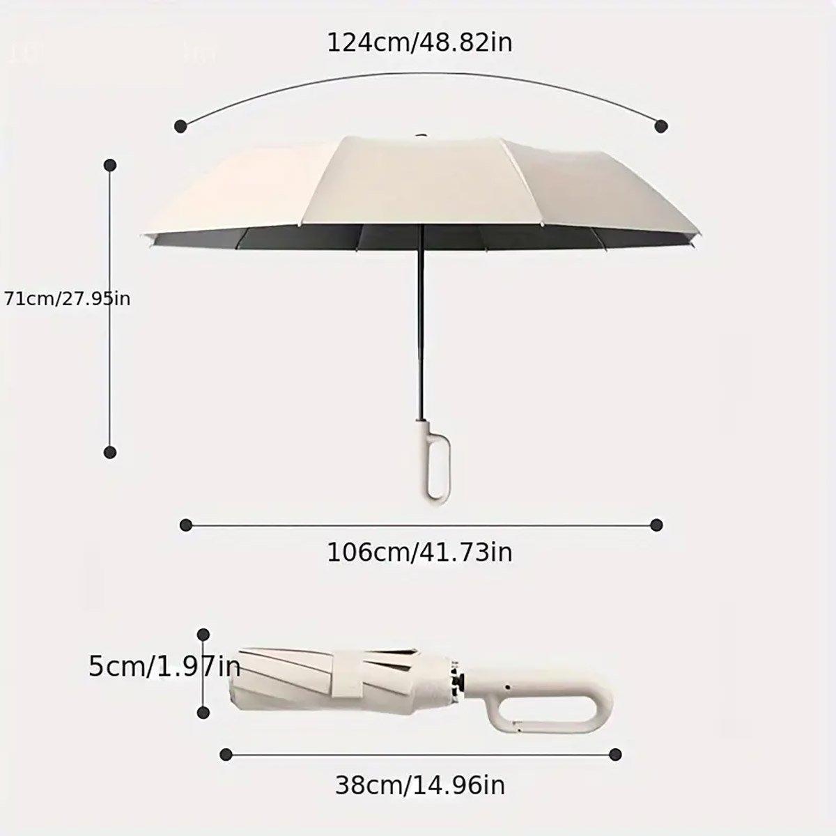 Automatic Folding UV Protection Umbrella Unisex Dual Purpose Rain Sun Umbrella - Blue V528-UMBRELLA-105CM-BLUE-546131