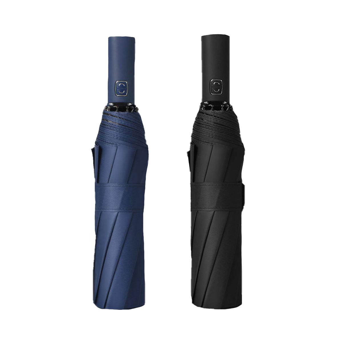 Automatic Folding Umbrella 12-Rib Large Windproof Sunshade for Men and Women - Black V528-UMBRELLA-BLACK-408607