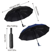 Automatic Folding Umbrella 12-Rib Large Windproof Sunshade for Men and Women - Black V528-UMBRELLA-BLACK-408607